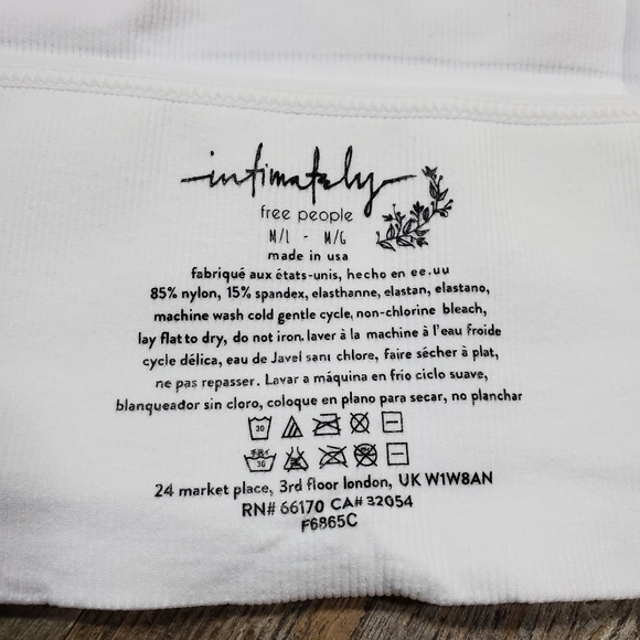 Free People Andi Square Neck Seamless Bra White MSRP $38 FP076 - Picture 13 of 13